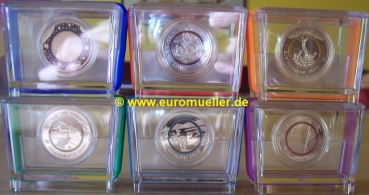 LOT 2 - 6x 5 Euro Gedenkmünzen Deutschland 2016 - 2021 PP